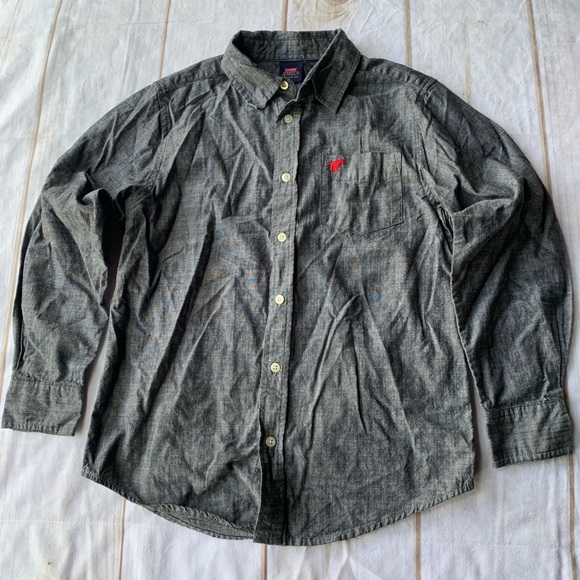 Wrangle Black Long Sleeve Button Up Shirt Size L 10/12 - Picture 1 of 3